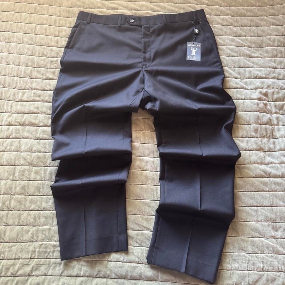 nwt lauren ralph lauren classic fit ultraflex suit pants black 38x32